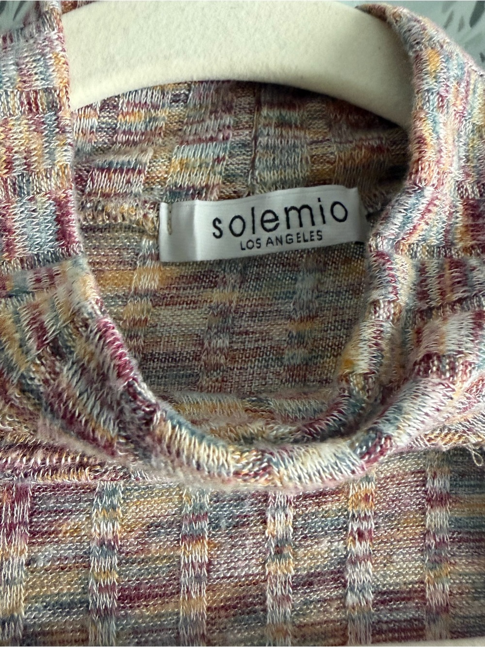 Multicolor Ribbed Wrap-Front Women's Top - Picture 3 of 4
